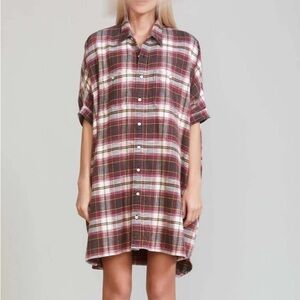 R13 NWT Plaid Oversized Shirt Dress